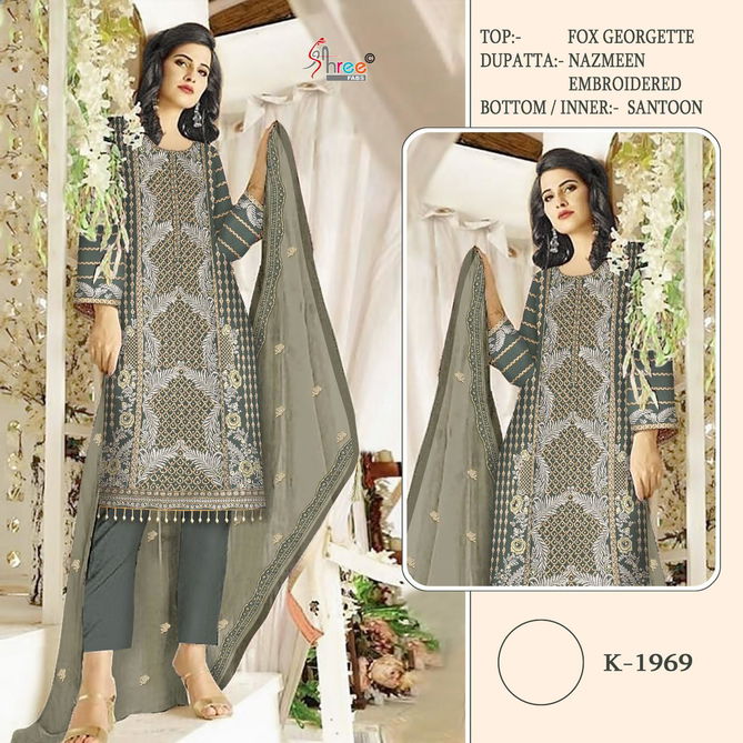 Shree K 1969 Faux Georgette Pakistani Suits Wholesale Market In Surat